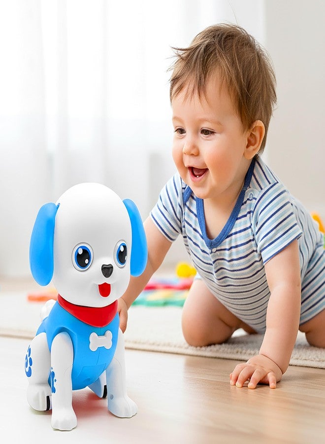 في جراسب لعبة كلب VGRASSP الموسيقية المتحركة والقفزية للأطفال الصغار - كلب مرح مضيء بتقنية LED مع موسيقى وحركة وصوت، هدية مثالية لأعياد ميلاد الأطفال - أزرق - Image 2